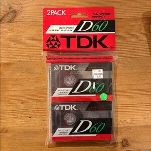 VTG 90s TDK cassettes D60 IEC I / TYPE I normal position japan NEW SEALED